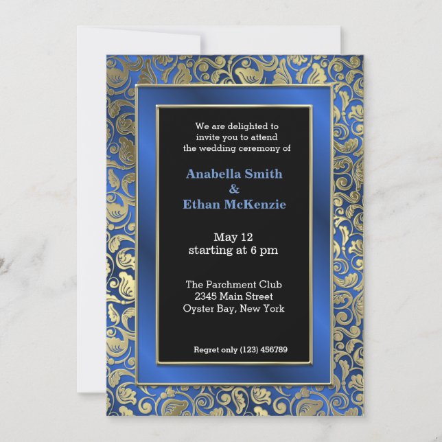 Gold Swirls * choose background colour Invitation (Front)