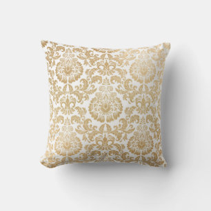 Gold swirls damask cushion