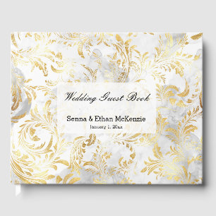 Gold swirls guest book