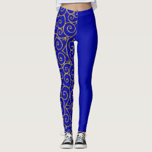 "gold" swirls leggings
