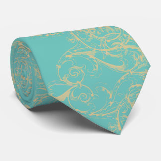 Gold Swirls on the Background Colour of Your Choic Tie