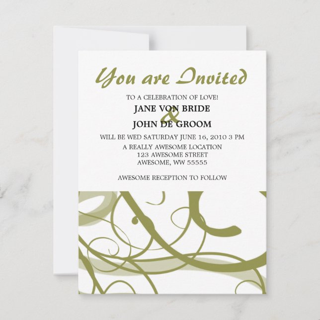 Gold Swirls Pattern Invitation (Front)