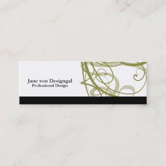 Gold Swirls Pattern Mini Business Card