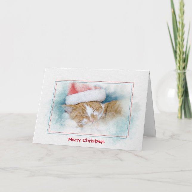Gold tabby Christmas Card (Front)