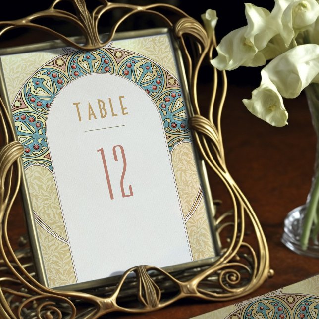 Gold Table Numbers Vintage Art Nouveau Wedding (Creator Uploaded)