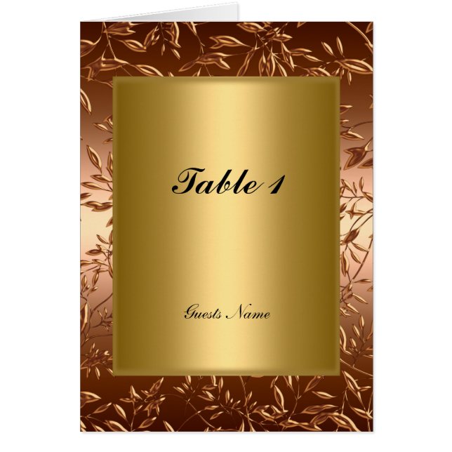Gold Table Placement Card Menu (Front)