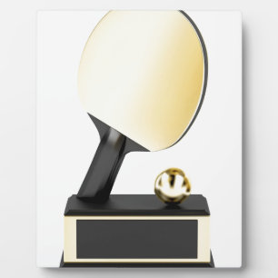 Gold table tennis trophy plaque
