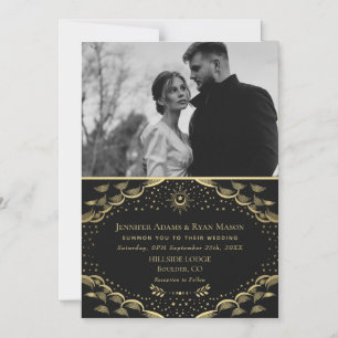 Gold Tarot Card Wedding Magnetic Photo Card