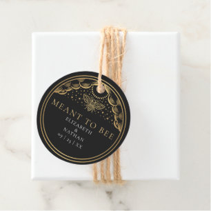 Gold Tarot Card Witchy Meant to Bee Honey Wedding Favour Tags
