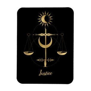 Gold Tarot Justice Symbol Magnet