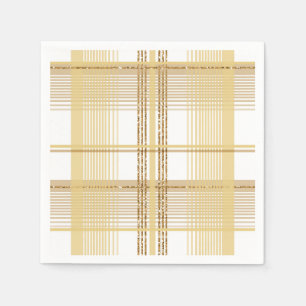Gold tartan chequered plaid wedding napkin