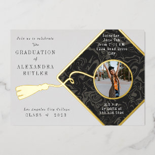 Gold Tassel Photo Script Class 2023 Graduation