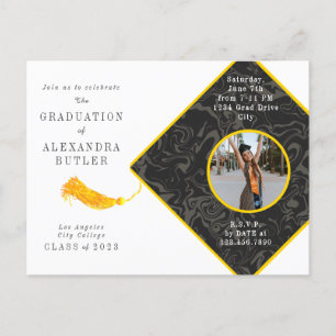 Gold Tassel Photo Script Class of 2023 Graduation Postcard