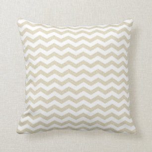 Gold taupe chevron zig zag textured zigzag pattern cushion