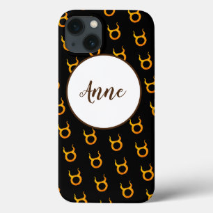 Gold Taurus Zodiac Astrology Sign Personalised iPhone 13 Case