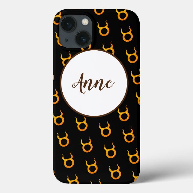Gold Taurus Zodiac Astrology Sign Personalised Case-Mate iPhone Case (Back)