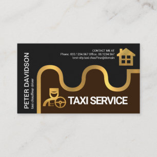 Gold Taxi Transport Route Home Destination Driver Business Card