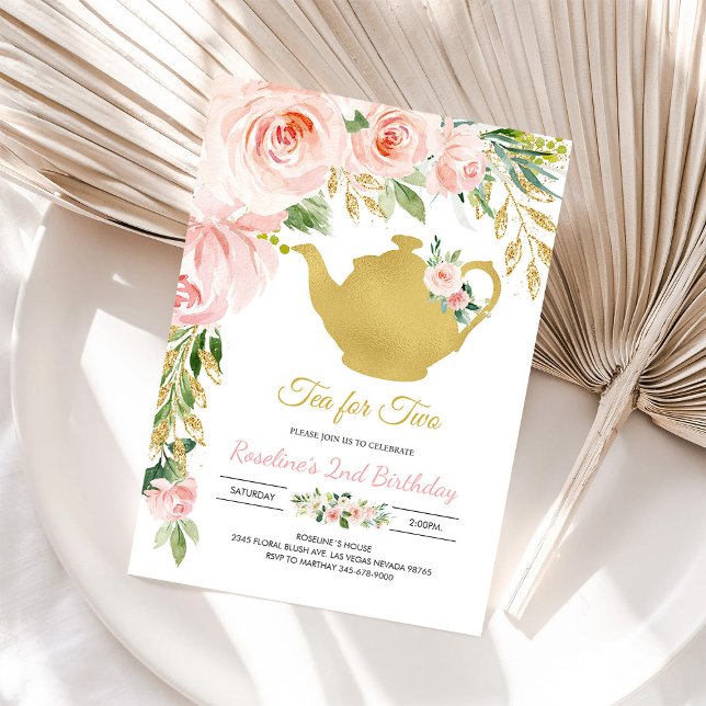 Gold Tea Party Birthday Invitation (Creator Uploaded)