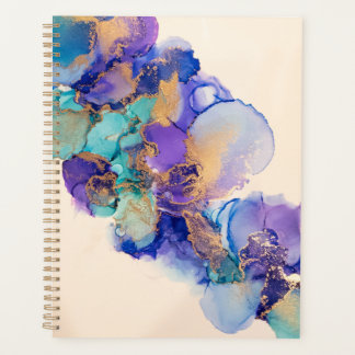 Gold Teal and Purple Planner