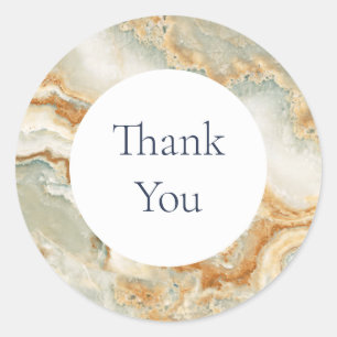 Gold & Teal Blue Agate Thank You Envelope Seal