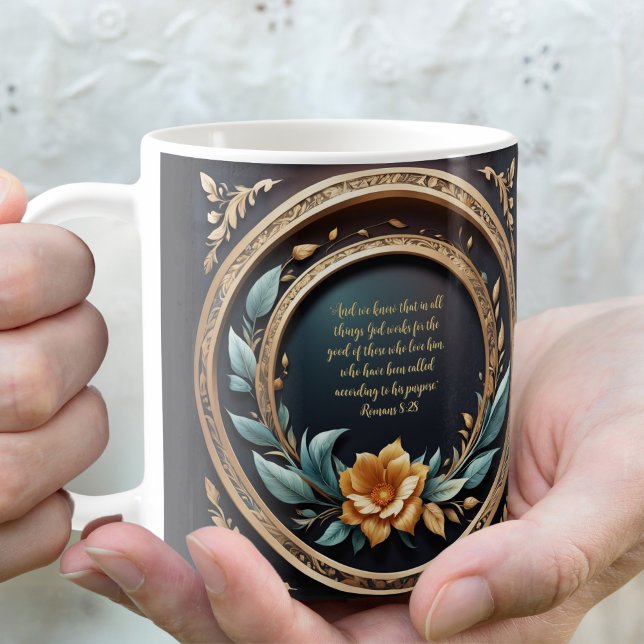 Gold Teal Verona Sunset Customisable  Coffee Mug (Creator Uploaded)