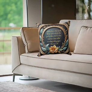 Gold Teal Verona Sunset Customisable  Cushion
