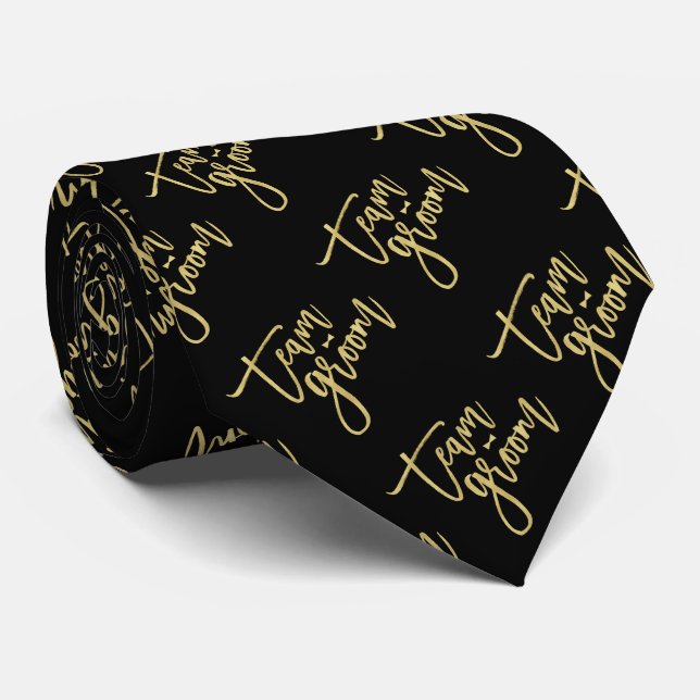 Gold Team Groom Bow Tie Bachelor Party Wedding Tie (Rolled)