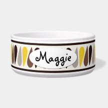 Gold Teardrop Personalised Ceramic Dog Bowl