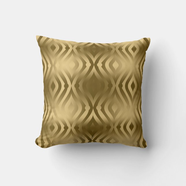 Gold Teardrops Geometric Pattern Cushion (Front)