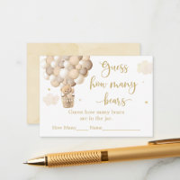 Gold Teddy Bear Balloon Baby Shower Guess How Many