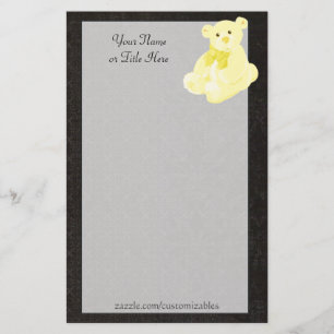 Gold Teddy Bear Stationery