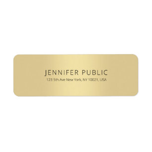 Gold Template Professional Modern Classy Simple Return Address Label