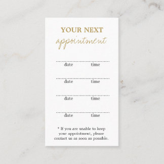 Gold Tent Style Appointment Card