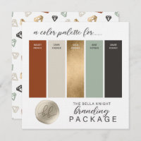 Gold Terracotta & Mint Green Colour Palette Card
