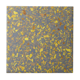 Gold Terrazzo Pattern Ceramic Tile