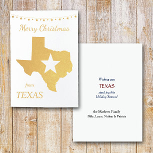 Gold Texas Star Christmas Foil Card