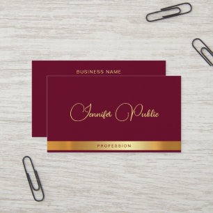 Gold Text Calligraphy Name Luxury Premium Thick Business Card