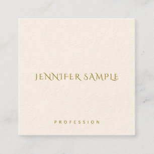 Gold Text Custom Template Elegant Square Simple Business Card