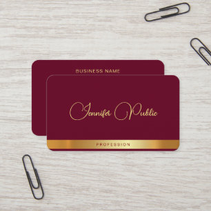 Gold Text Handwritten Name Luxury Premium Linen Business Card