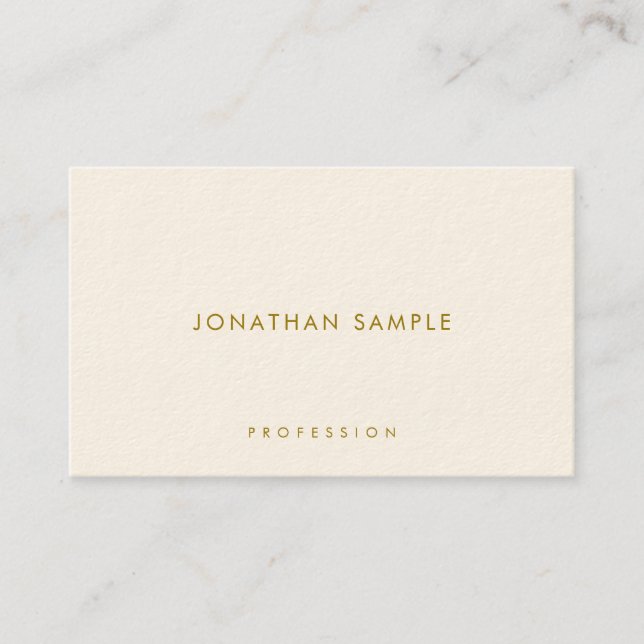 Gold Text Luxe Modern Minimalist Elegant Template Business Card (Front)