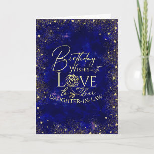 Gold Text Night Sky Birthday Daughter-in-law Card