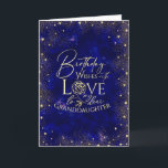 Gold Text Night Sky Birthday  Granddaughter Photo Card<br><div class="desc">This modern and visually enchanting birthday greeting card is designed especially for a granddaughter, inspired by the beauty of a night sky filled with shimmering gold dust and tiny heart details that resemble glowing stars. The deep, rich background creates a magical and celestial atmosphere, while the gold accents add warmth,...</div>
