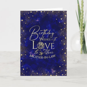 Gold Text Night Sky Birthday Mother-In-Law Photo Card
