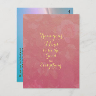 Gold Text Positive Quote See Good In Everything Postcard