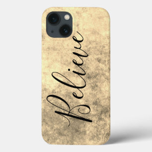 Gold Texture Believe iPhone 13 Case
