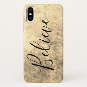 Gold Texture Believe iPhone X Case