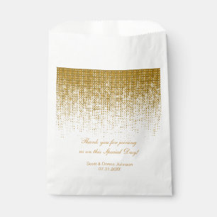 *Gold Texture Confetti Wedding Shower Favour Bag