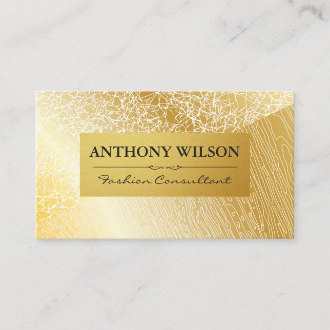Gold Texture | Gold Wood Grain Pattern Business Card (Front)