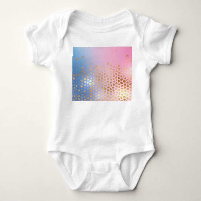 Gold texture: gradient abstract background baby bodysuit (Front)