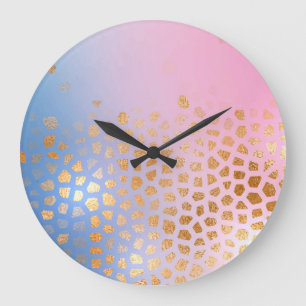Gold texture: gradient abstract background large clock